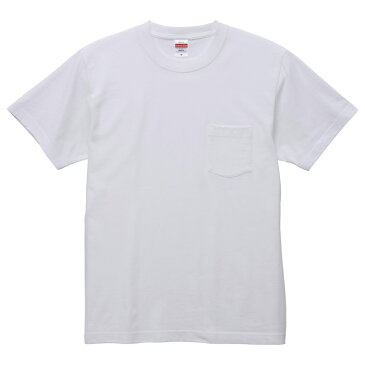 Tシャツ 半袖 メンズ ポケット付き ハイクオリティー 5.6oz M サイズ ホワイト