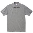 ポロシャツ 半袖 メンズ ヘビーウエイトコットン 6.0oz XL サイズ ミックスグレー