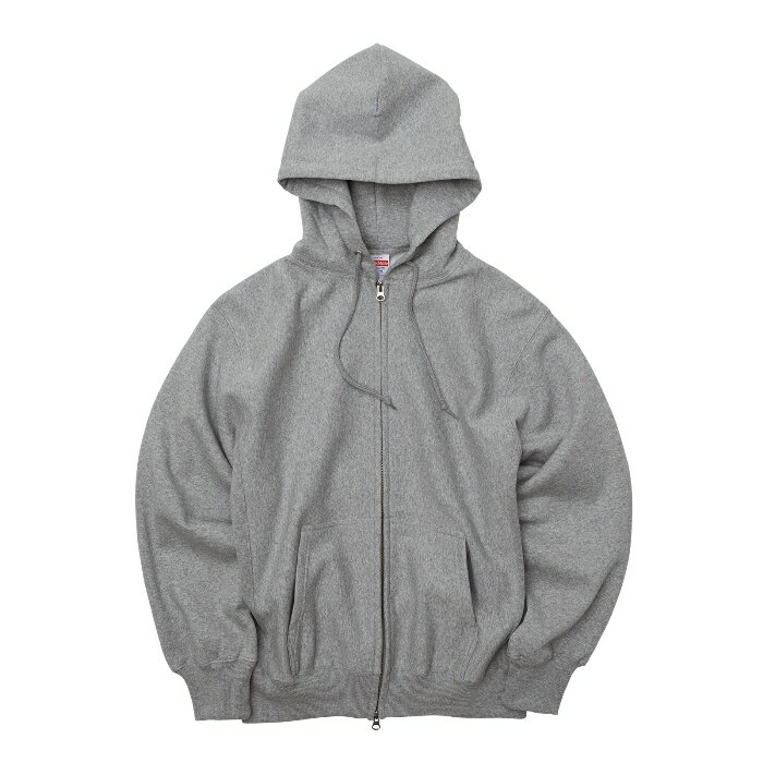 フルジップ パーカ スウェット メンズ 裏起毛 ヘビーウエイト 12oz S サイズ ミックスグレー メーカー取寄せ品