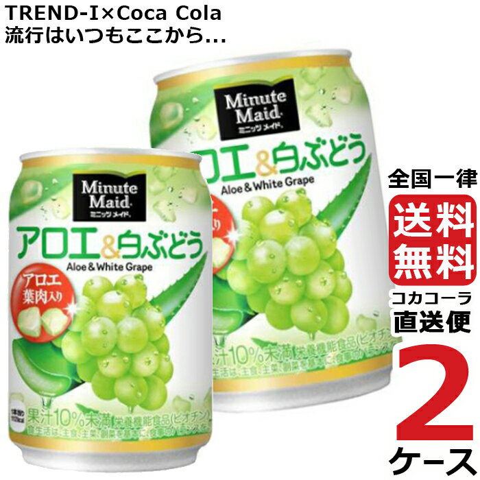 ミニッツメイド アロエ&白ぶどう 280g 缶 2ケース × 24本 合計 48本 送料無料 コカコーラ 社直送 最安挑戦