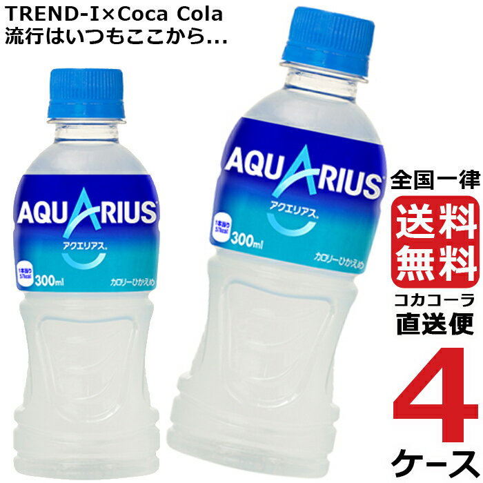 アクエリアス 300ml PET ペットボトル 4ケース × 24本 合計 96本 送料無料 コカコーラ 社直送 最安挑戦