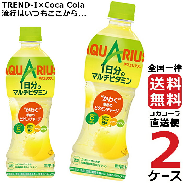 アクエリアス 1日分のマルチビタミン 500ml PET ペットボトル~2ケース × 24本 合計 48本 送料無料 コカコーラ 社直送 最安挑戦