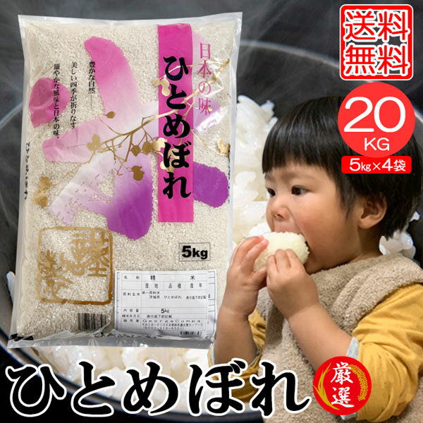 米 お米 20kg ひとめぼれ (5kgx4袋) 茨城県産 送料無料 こめ 精米 白米 うるち米