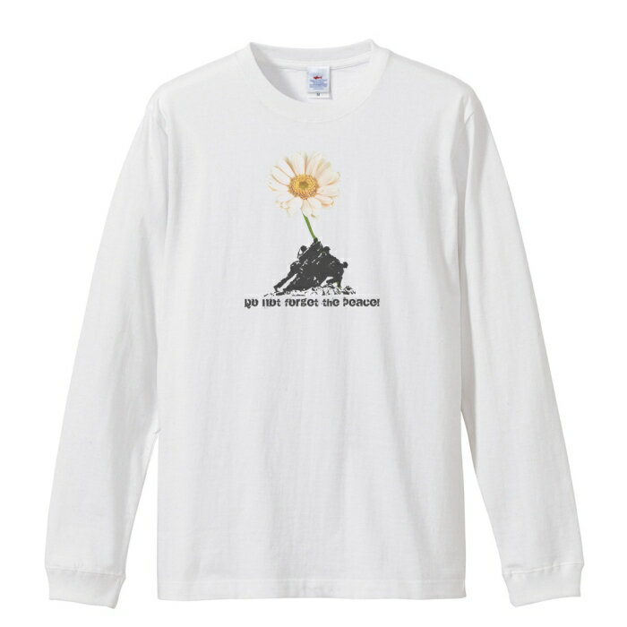 メンズ Tシャツ 長袖 ロングTシャツ ロンt プリント アメカジ NO WAR 大きいサイズ 7MILE OCEAN 平和 フラワー