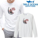 メンズ Tシャツ 長袖 ロングTシャツ ロンt プリント アメカジ 大きいサイズ 7MILE OCEAN サメ シャーク