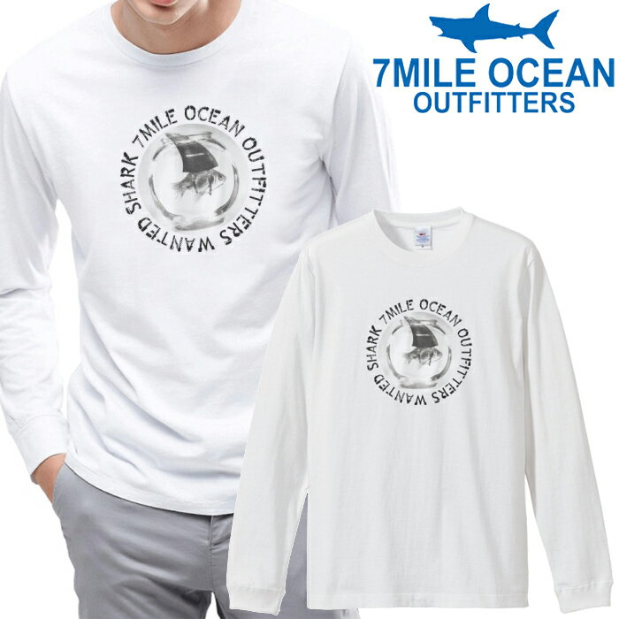 メンズ Tシャツ 長袖 ロングTシャツ ロンt プリント アメカジ 大きいサイズ 7MILE OCEAN 金魚