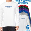 メンズ Tシャツ 長袖 ロングTシャツ ロンt プリント アメカジ 大きいサイズ 7MILE OCEAN ロゴ ワンポイント