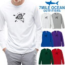 メンズ Tシャツ 長袖 ロングTシャツ ロンt プリント アメカジ 大きいサイズ 7MILE OCEAN ロゴ ワンポイント