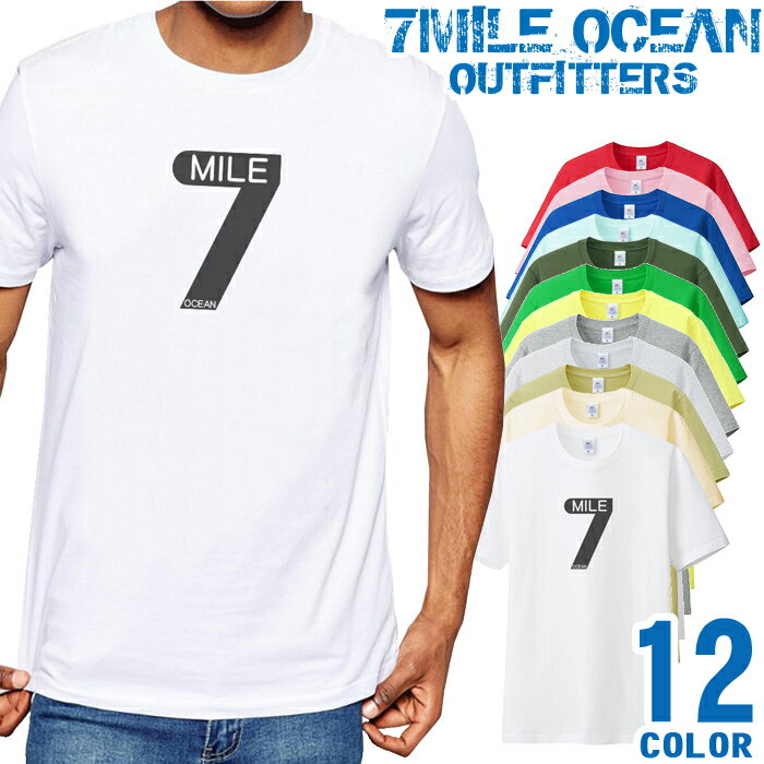 メンズ Tシャツ 半袖 プリント アメカジ 大きいサイズ 7MILE OCEAN ナンバー 7