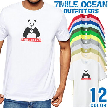 メンズ Tシャツ 半袖 プリント アメカジ 大きいサイズ 7MILE OCEAN パンダ