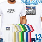 メンズ Tシャツ 半袖 バック 背面 プリント アメカジ 大きいサイズ 7MILE OCEAN アウトドア 阿蘇山