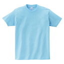 メンズ Tシャツ 半袖 ヘビーウェイト 5.6オンス 無地 ライトブルー L サイズ 085-CVT メーカー取寄せ品(4)