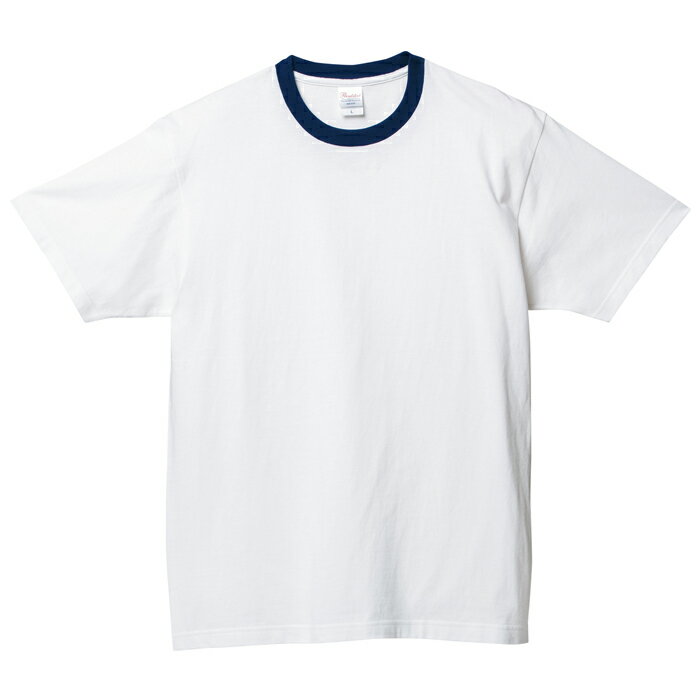 メンズ Tシャツ 半袖 ヘビーウェイト 5.6オンス 無地 ホワイト×ネイビー M サイズ 085-CVT メーカー取寄せ品