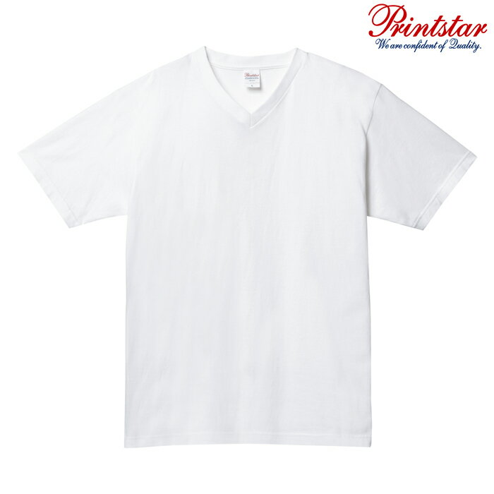 メンズ Tシャツ 半袖 Vネック ヘビーウェイト 5.6オンス 無地 ホワイト S サイズ 108-VCT