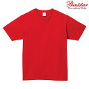 メンズ レディース キッズ Tシャツ 半袖 Vネック ヘビーウェイト 5.6オンス 無地 レッド XS サイズ 108-VCT メーカー取寄せ品(4)