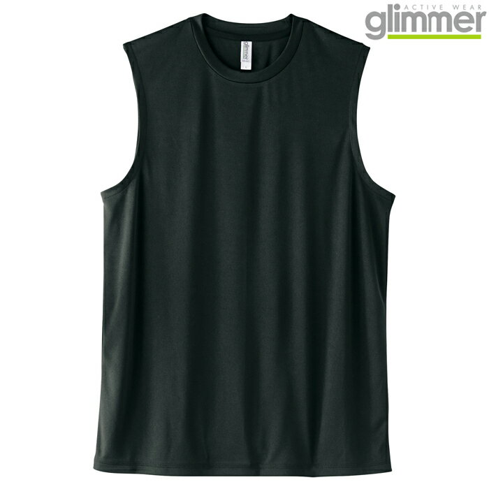 メンズ レディース キッズ ノースリーブ tシャツ ドライ インターロック 3.5オンス 無地 ブラック SS サイズ 353-AIN メーカー取寄せ品