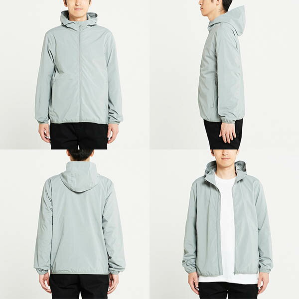 メンズ レディース ジップ パーカー ドライ ストレッチ M サイズ グレー 無地 00373-SAF メーカー取寄せ品