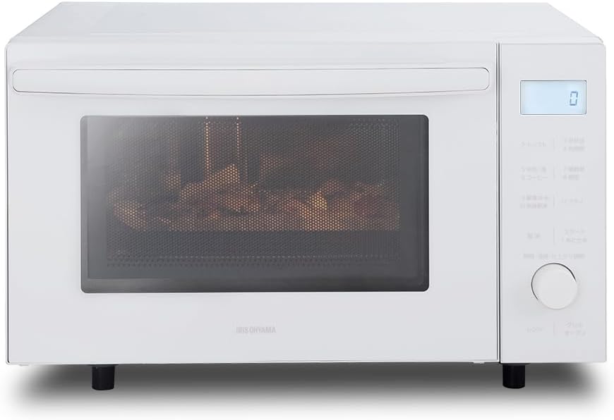 アイリスオーヤマ オーブンレンジ 18L フラットテーブル ヘルツフリー 全国対応 レンジ~600W ホワイト MO-F1809