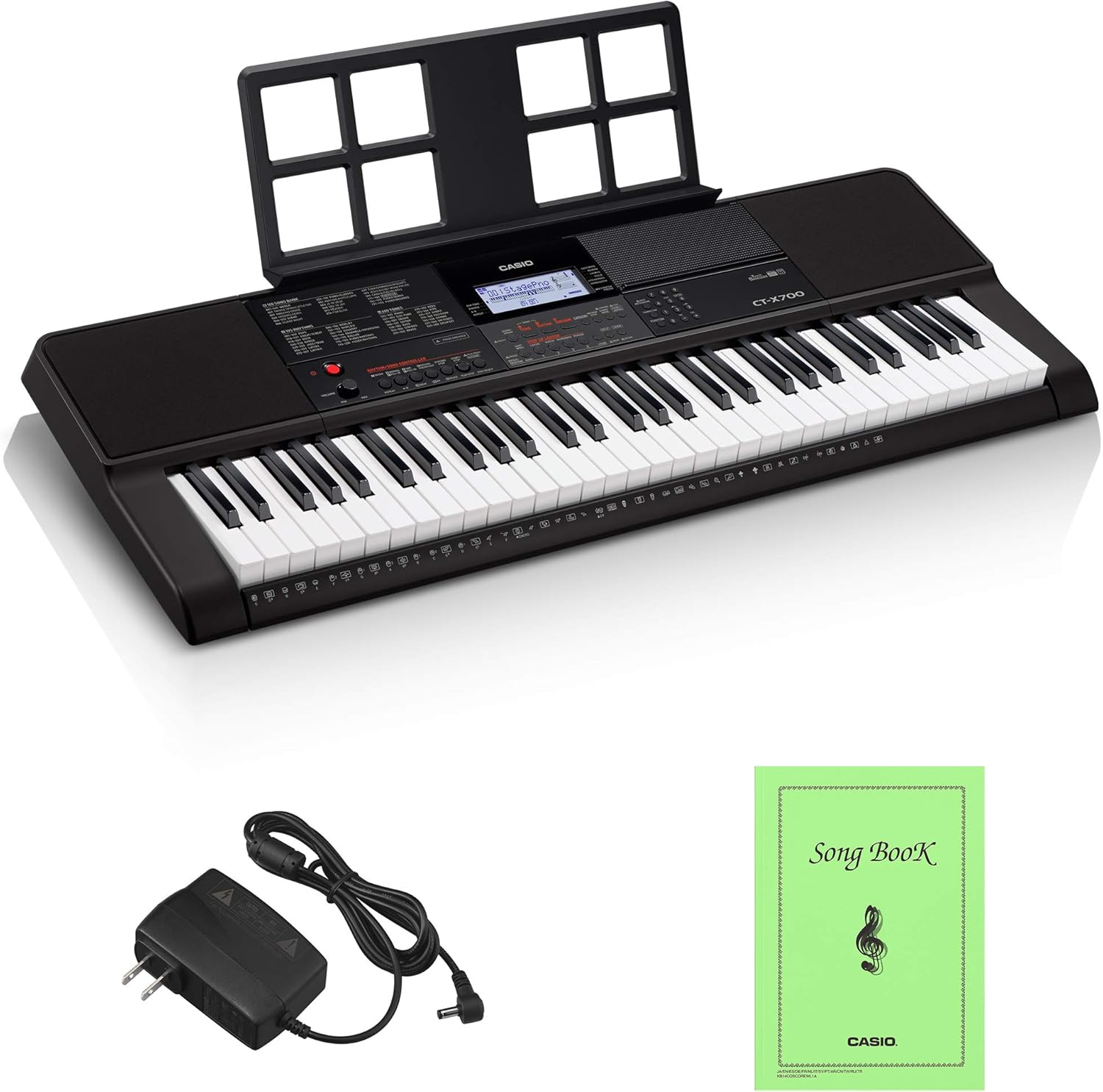 乐天商城 - カシオ(CASIO)電子キーボード Casiotone CT-X700 61鍵盤 クオリティの高いAiX音源 600音色 195リズム 自動伴奏機能 ブラック 新品