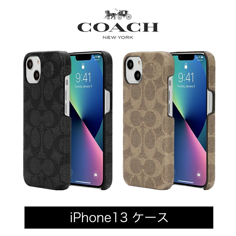 コーチ スマホケース COACH コーチ スマホケース ハード ケース iPhone13 PVCレザー Coach柄 ブラック 2021 Coach Slim Wrap Signature C Black