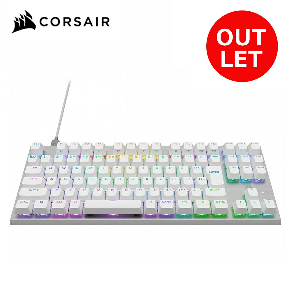 【アウトレット】 Corsair コルセア K60 PRO TKL-WHT-OPX Silver-RGB