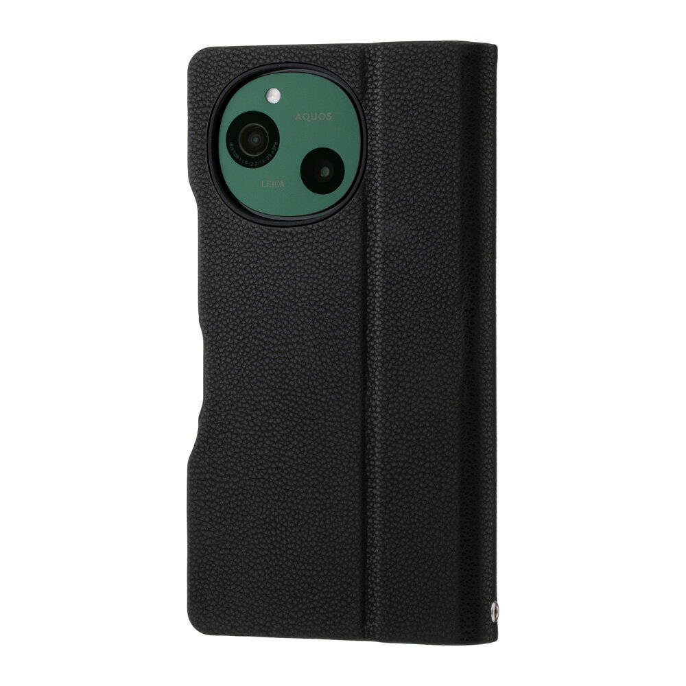 樂天商城 - SoftBank SELECTION 耐衝撃 抗ウイルス 抗菌 Stand Flip for AQUOS R9 / ブラック SB-A077-SDFB/BK スタンド機能 ストラップホール付き