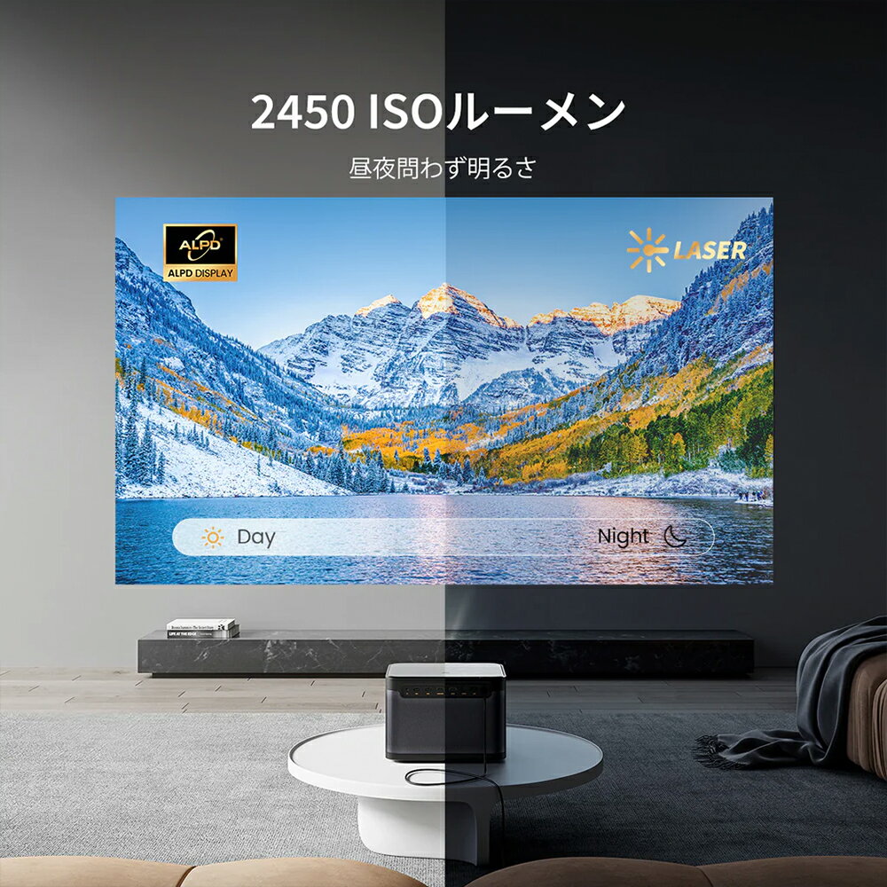 4Kプロジェクター Dangbei Mars Pro2 (DBOX02) Projector 専用スタンド付き Black 最大200インチ 2450 ISOルーメン GoogleTV搭載 Dolby Audio 全自動台形補正 DBOX02-ACDB03