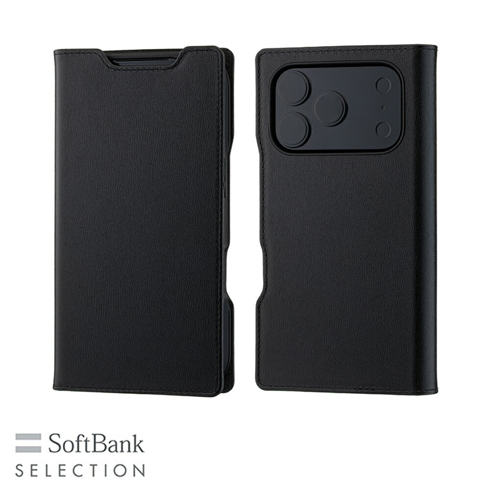 樂天商城 - SoftBank SELECTION Leather Flip for iPhone 17 Pro SB-I025-FPLS/BK