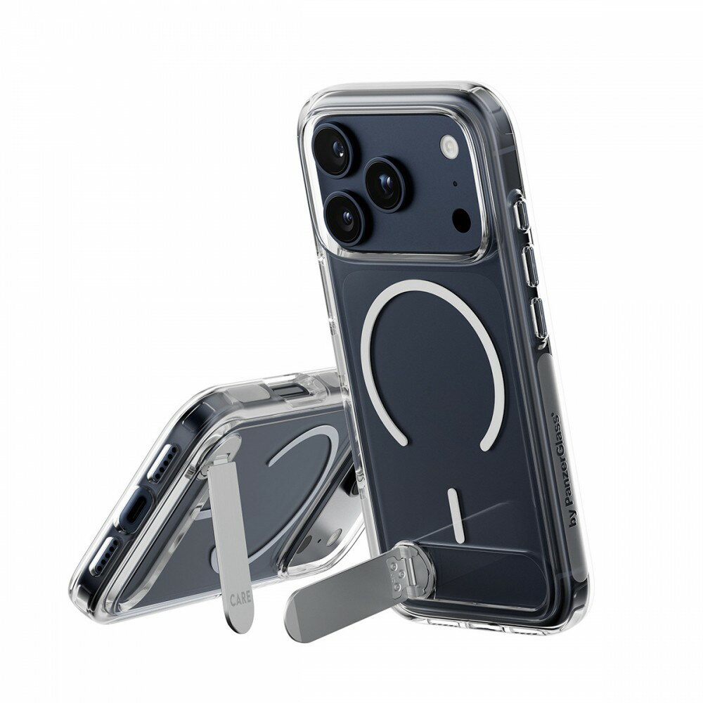 樂天商城 - CARE by PanzerGlass Feature Case Transparent iPhone 17 Pro ケース w. Color Kickstand & MagSafe