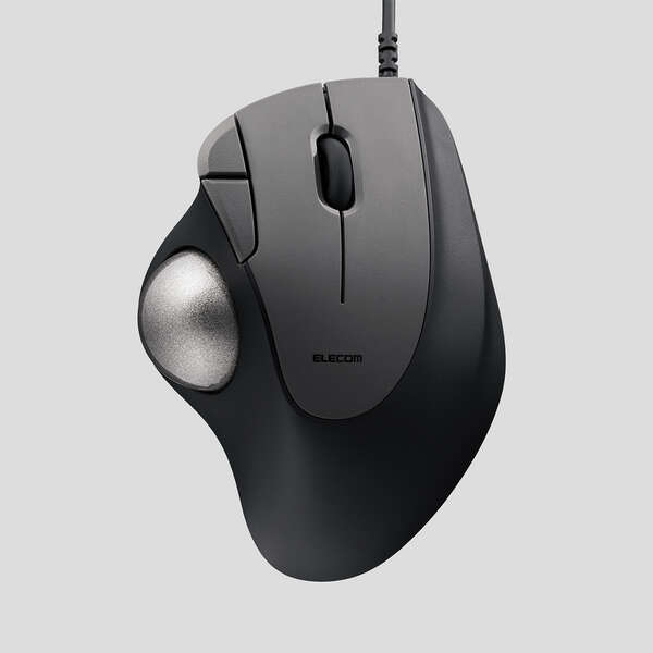 ELECOM エレコム トラックボール マウス 有線 5ボタン 人工ルビーユニット エルゴノミクス 【 Windows 11 / 10 macOS ChromeOS 各種対応 】 ブラック