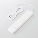 ELECOM エレコム イージーリリースタップ/雷サージ付/6個口/3.0m/ホワイト
