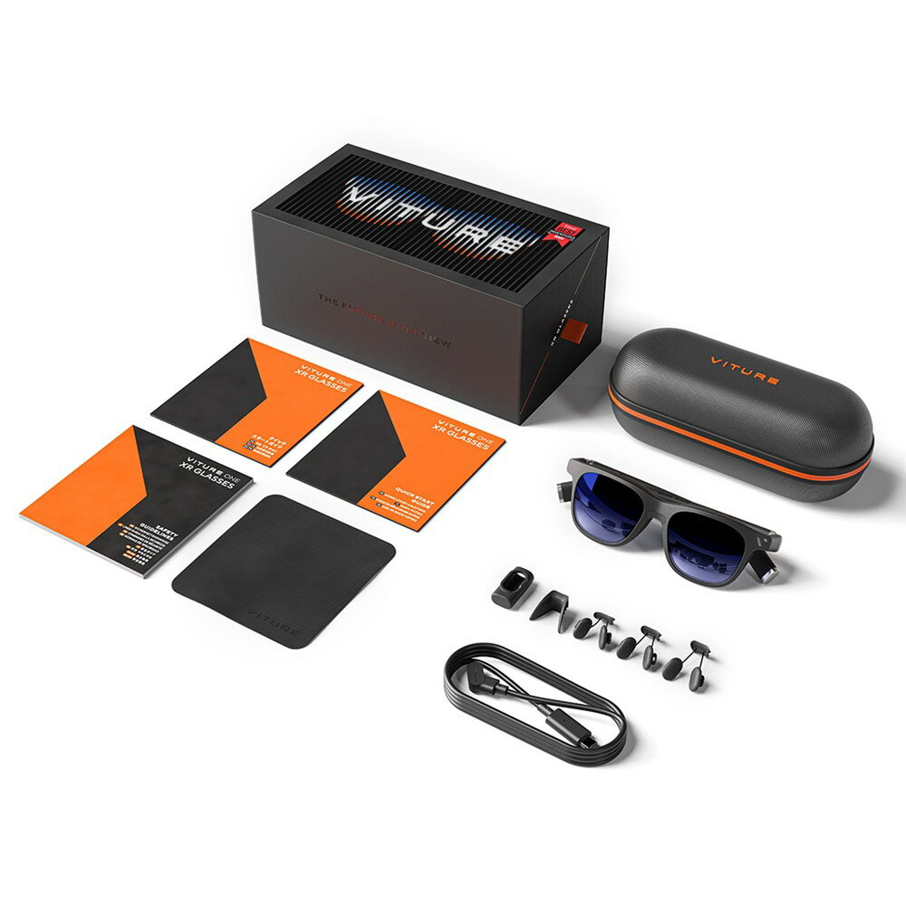 【お得な4点セット】VITURE One XR グラス ジェットブラック & モバイルドック & ネックバンド & コントローラー vrゴーグル スマートゴーグル