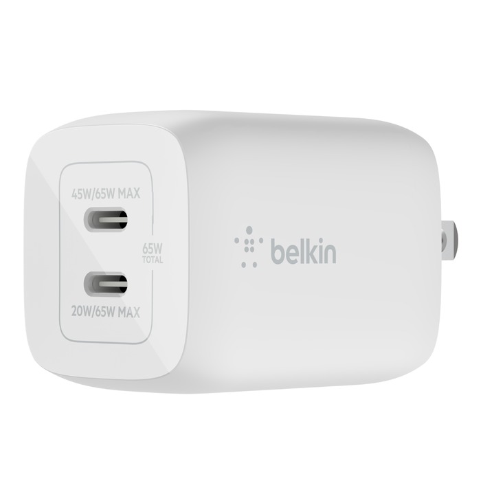 BELKIN WCH013DQWH USB-C 2|[gPD65W ^GaN}[d܏􎮃vO