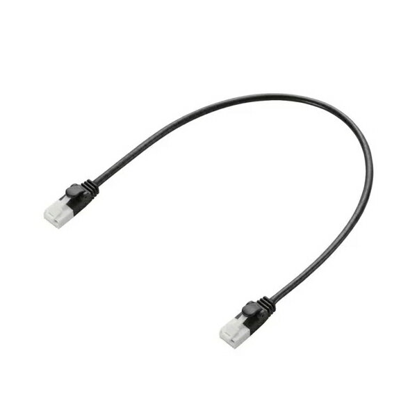 エレコム ツメ折防止やわらかLANケーブル(C6)/短尺/0.3m/ブラック