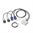 エレコム ELECOM USB対応ケーブル一体型切替器 KVM-KUSN