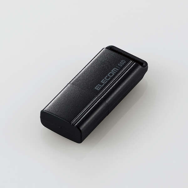 SSD 外付け 250GB USB3.2 Gen1 読出最大400MB/秒 超小型 USBメモリ型 ポータブル キャップ式 高速 耐衝撃 【 Windows 11 10 Mac テレビ録画 等対応 】 ブラック
