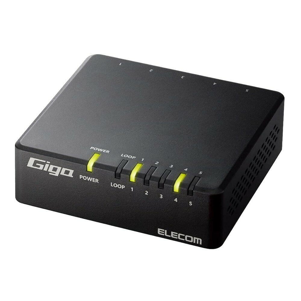 エレコム ELECOM Giga対応スイッチングHub/5ポート/電源外付/ブラック