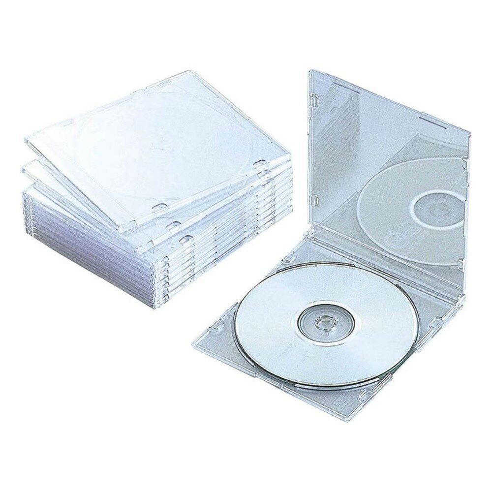 エレコム ELECOM CD/DVDスリムプラケース/1枚収納/10パック/クリア