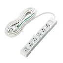 エレコム ELECOM プロジェクタヤモニタナドニ最適ナ3ピン オフィス向ケ 電源タップ 6個口 5m ホワイト 白