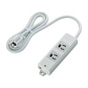エレコム ELECOM 工事・物件ニ最適ナ3ピン 熱ニ強イ 抜ケ止メ マグネット付 電源タップ 2個口 1m グレー