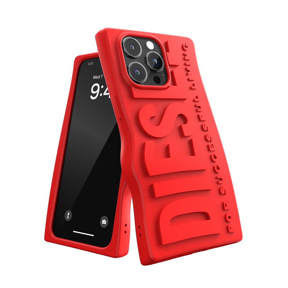 ディーゼル スマホケース メンズ DIESEL ディーゼル iPhone 15 Pro Max Diesel D By Diesel Silicone Case FW23 red