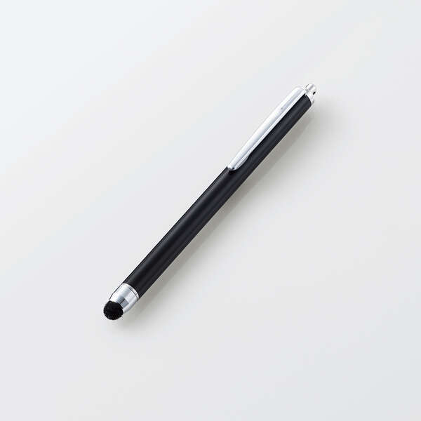 ELECOM タッチペン スタイラスペン 12本入 超感度 クリップ付 法人向け 簡易パッケージ ストラップホール付 ブラック