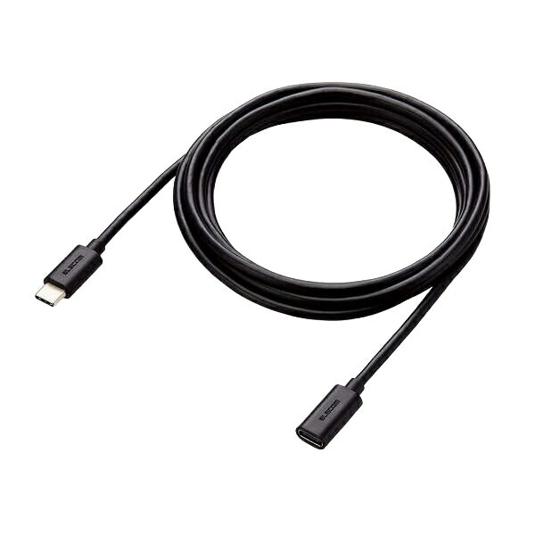 エレコム USB2.0延長ケーブル/C-Cメスタイプ/USB Power Delivery対応/ノーマル/2.0m/ブラック