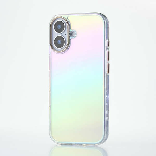 樂天商城 - エレコム iPhone 17/ハイブリッドケース/オーロラカラー/メタルステッカー付/クリア