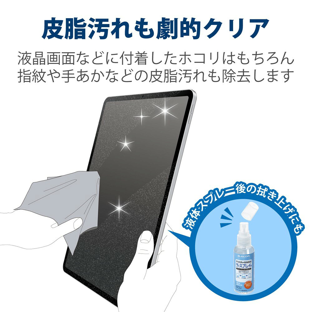 エレコム ELECOM 超強力クリーニングクロス/M/グレー KCT-006GY