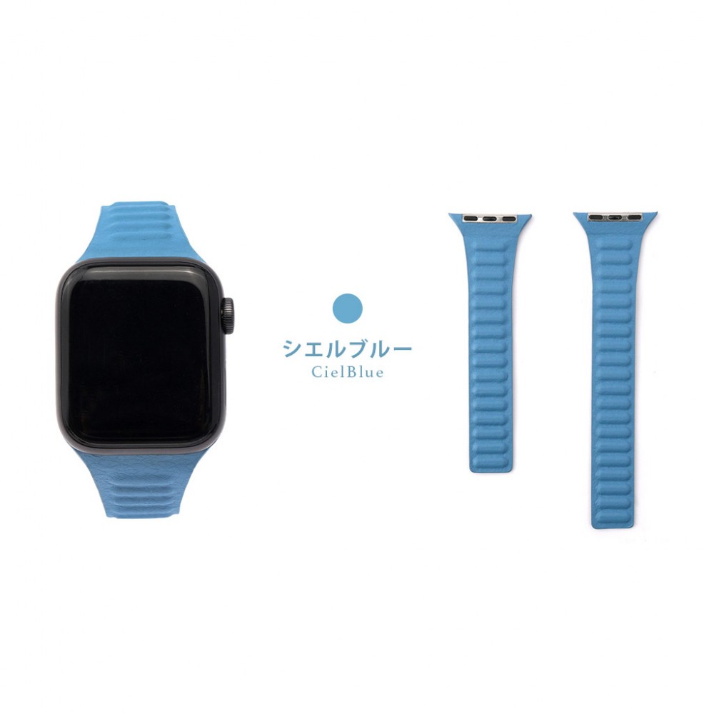 WEARPLANET ウェアプラネット Slim LineマグネットリンクバンドApple Watch 45/44/42mm シエルブルー