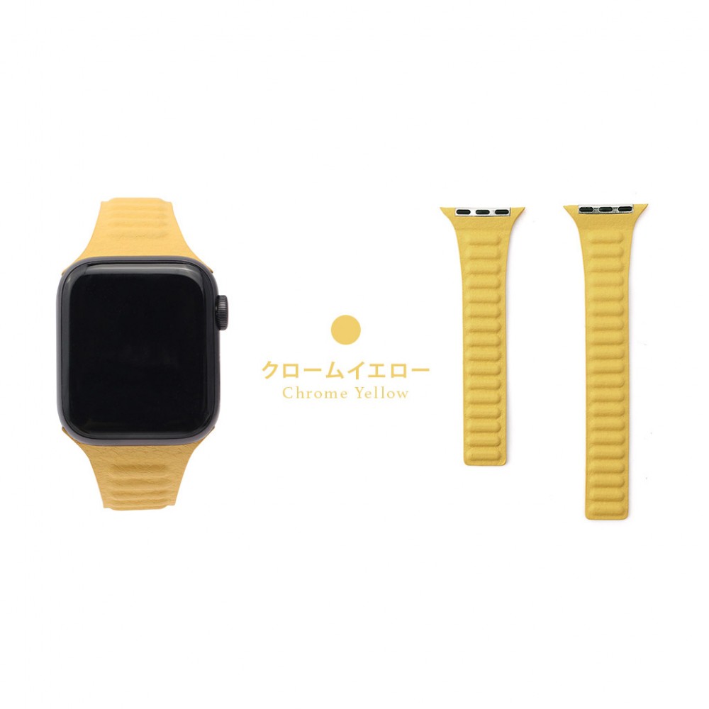 WEARPLANET ウェアプラネット SlimLineマグネットリンクバンドApple Watch 41/40/38mm クロームイエロー