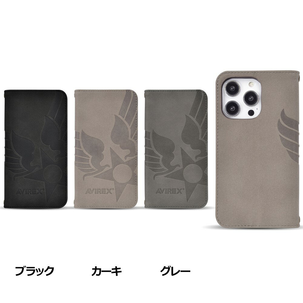樂天商城 - iPhone 16 Pro Max AVIREX [手帳ケース/スタンプロゴスエード]
