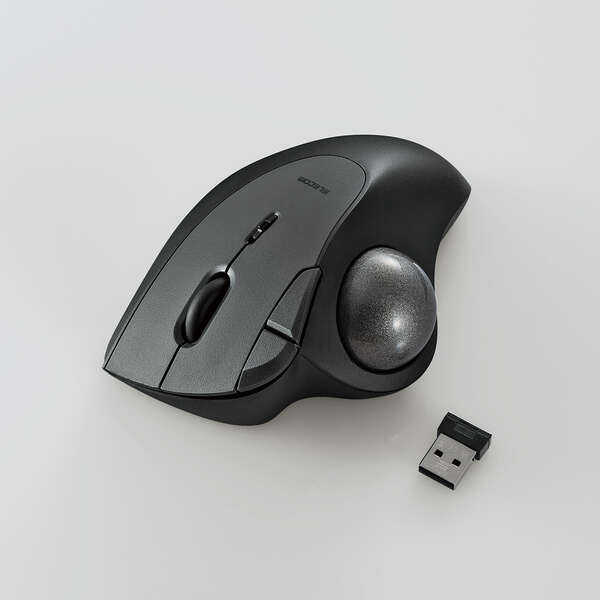 トレテク!SoftBank SELECTIONのエレコム ELECOM トラックボール マウス 無線 5ボタン ベアリングユニット エルゴノミクス 【 Windows 11 / 10 macOS ChromeOS 各種対応 】 ブラック｜アングル2