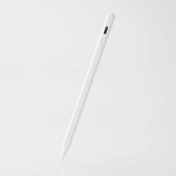 隙間時間の充電ですぐに使える エレコム 法人向けタッチペン/充電式/iPad専用/パームリジェクション対応/傾き検知/USB-C充電/急速充電/USB C-Cケーブル同梱 約20分でフル充電可能な急速充電機能を搭載した、iPad用アクティブタッチペンです。約1.6mmのペン先で細かい作業、メモや絵を描くのにおすすめ。ペンの傾き具合で線の太さを変えられる機能や、誤動作を防止するパームリジェクションにも対応しています。 Apple Pencilに近い描き心地のiPad用タッチペン 純正のApple Pencilに近い描き心地の、iPad用アクティブタッチペンです。 滑らかな描き心地で画面を傷つけにくいペン先 ペン先は導電性に優れたポリアセタール樹脂(POM)を採用し、滑らかな描き心地で画面を傷つけにくいです。 ※画像はイメージです。製品特長 隙間時間の充電ですぐに使える エレコム 法人向けタッチペン/充電式/iPad専用/パームリジェクション対応/傾き検知/USB-C充電/急速充電/USB C-Cケーブル同梱 約20分でフル充電可能な急速充電機能を搭載した、iPad用アクティブタッチペンです。約1.6mmのペン先で細かい作業、メモや絵を描くのにおすすめ。ペンの傾き具合で線の太さを変えられる機能や、誤動作を防止するパームリジェクションにも対応しています。 Apple Pencilに近い描き心地のiPad用タッチペン 純正のApple Pencilに近い描き心地の、iPad用アクティブタッチペンです。 滑らかな描き心地で画面を傷つけにくいペン先 ペン先は導電性に優れたポリアセタール樹脂(POM)を採用し、滑らかな描き心地で画面を傷つけにくいです。 ペン先約1.6mm 約1.6mmのペン先で細かい作業、メモや絵を描くのにおすすめです。 ペアリング不要 ペアリングが不要で、電源をオンにするだけですぐに使用できます。 傾き検知機能 ペンの傾きを検知する機能で、傾き具合によって線の太さを変えられます。 パームリジェクション機能 手のひらが画面に接触した状態でも、ペンを認識して誤動作を防止するパームリジェクション機能を搭載しています。 約20分でフル充電可能 約20分でフル充電可能な急速充電機能を搭載。電池が切れても充電してからすぐに使用できます。 転がりにくい形状 マグネット面がフラットになっていて、テーブルや床に置いても転がりにくい形状です。 マグネットでタブレットに吸着 タッチペンの側面にはマグネット面があり、iPadに吸着ができるので紛失を防ぎます。 ※iPadに装着するケースによってはiPad本体のマグネット部分が隠れてしまい、本製品を付けられない場合があります。 画面を汚さずに操作可能 指先でのタッチ操作と違い、画面を汚さずに操作可能です。 約9時間の連続使用が可能 USB Type-Cケーブルで充電が可能で、約9時間の連続使用が可能です。 ※ご使用状態によっては、目安の時間よりも早く充電が必要になる場合があります。 ※本製品はiPad本体からの給電が可能です。充電時間はiPadの機種により異なります。 バッテリー残量がわかる 4段階に光るLEDランプでバッテリーの残量が分かります。 純正ペン先とも交換可能 ペン先は、Apple Pencil純正ペン先(第1・第2世代・USB-C・Apple Pencil Pro)や当社製品のP-TIPAPシリーズと交換が可能。お好みの描き味に合わせて替えることができます。 ※画面保護フィルムの種類によっては、操作時にこすれ音が生じたり、タッチペンの反応が悪くなったりすることがあります。 交換用ペン先とケーブル付属 交換用のペン先を2個と、USB Type-Cケーブルを付属しています。 ※本製品にACアダプター(AC充電器など)は付属していないため、出力5V/1A以上のUSB出力アダプターを別途ご用意ください。 オートオフ機能 操作しない状態が5分間続くとオートオフ機能が働き、電源がオフになるので消し忘れを防ぎます。 スライド・スワイプ操作も快適 タッチ操作はもちろん、スライド・スワイプ操作も快適に行えます。 ※画面保護フィルムをご使用の際は、タッチペンの跡が残る恐れがあります。 ※画面保護フィルムをご使用の際は、フィルムの種類によっては、操作時にこすれ音が生じたり、ペンの反応が悪くなることがあります。 自社環境認定基準を1つ以上満たし、『THINK ECOLOGY』マークを表示した製品です。 「THINK ECOLOGY」マークは、 従来よりも“より環境負荷が少ない”製品であることを示すシンボルとして制定しています。 エレコムグループでは、その対象となる製品をより多くつくり、マーク表示を行い、 積極的にお客様に選んでいただけるよう努力を続けて参ります。 廃棄物削減に取り組み、製品に同梱する取扱説明書等をペーパーレス化した製品です。 製品仕様・お問い合わせ先 型番 P-TPACSTAP07XWH カラー ホワイト JANコード 4549550364515 本体サイズ 約φ8.8×H166mm ペン先：約1.6mm 材質 ペン先：ポリアセタール樹脂(POM)、本体：アルミニウム・マグネット 仕様 電池／リチウムイオン電池 使用時間／約9時間　※ご使用状態によっては、目安の時間よりも早く充電が必要になる場合があります。 充電時間／約20分　※使用状況や環境により変化します。 筆圧感知／× ワイヤレス充電／× 傾き検知／○ パームリジェクション／○ 備考 ※特定のアプリやソフトにおいて、専用タッチペンのみでの描写設定をしている場合は使用できないことがあります。 対応機種 2018年以降のiPadに対応(一部機種を除く)　※iOS 12.2以降に更新する必要があります。 ※2024年発売のiPad mini、2018年以前発売のiPadには対応しません。 ※2024年12月現在。 保証 1年間 製品構成 本体 ×1 USB Type-C(TM) - USB Type-Cケーブル ×1 交換用ペン先 ×2 製造元 エレコム株式会社